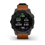 Смарт-часы GARMIN Epix (Gen 2) Sapphire титановый черный с коричневым кожаным ремешком,  010-02582-30