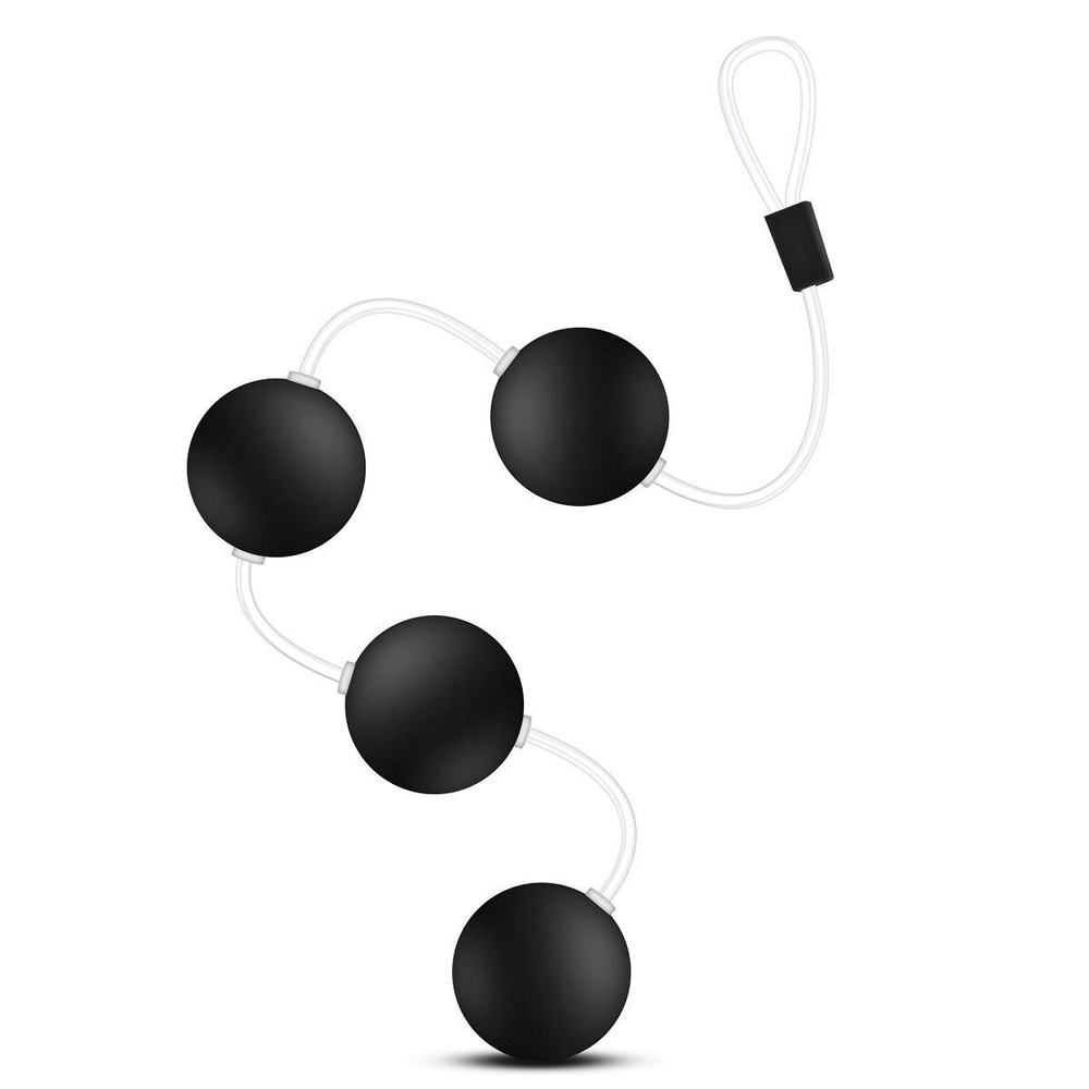 Чёрные анальные шарики Performance Pleasure Balls (Цвет: черный)