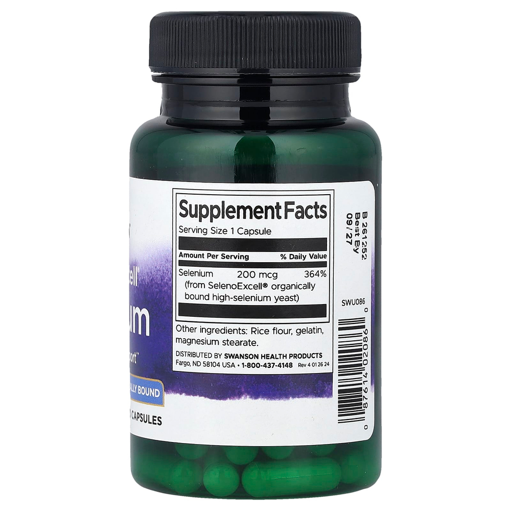 Swanson, SelenoExcell®, селен, 200 мкг, 60 капсул