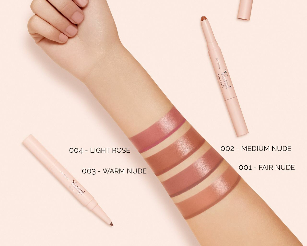 Pupa Помада для губ Vamp! Creamy Duo, тон №004, Светлый розовый, 10 гр