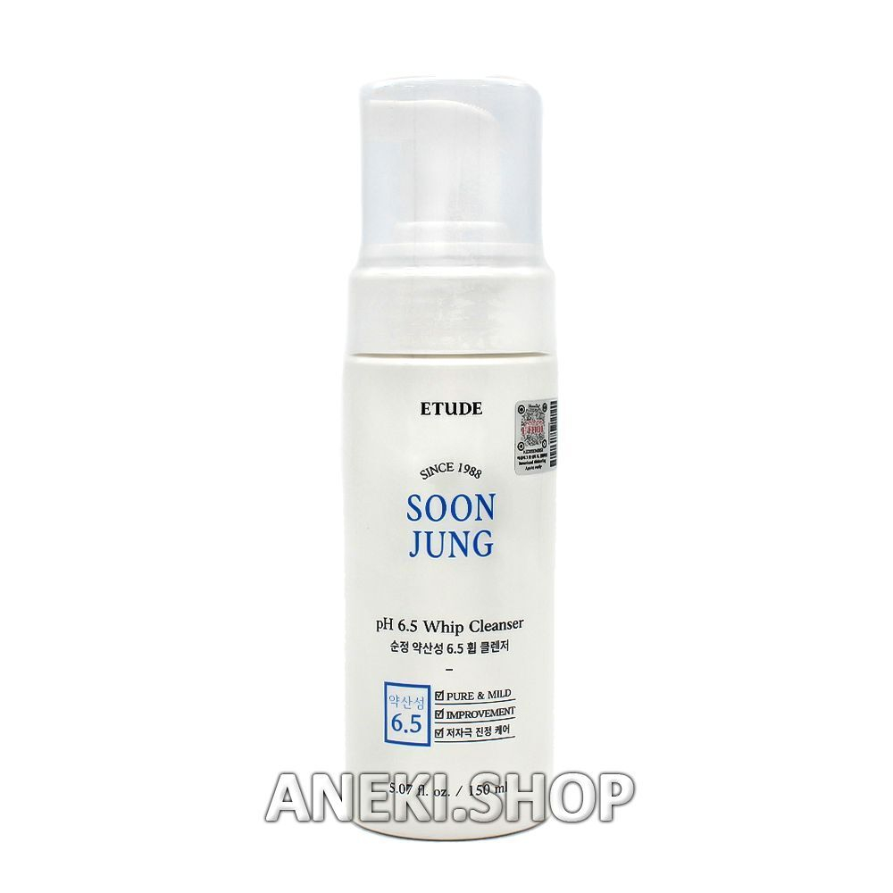 Пенка-мусс для чувствительной кожи лица 150 мл Soon Jung Whip Cleanser Foam Etude House