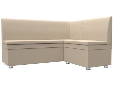 Диван кухонный угловой Уют правый угол, Бежевый, Экокожа, 28383