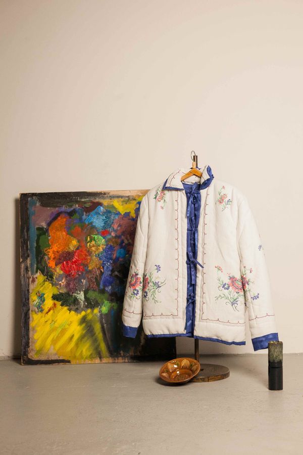 Куртка Ocean Blue Silk Puffer Jacket - фото 1