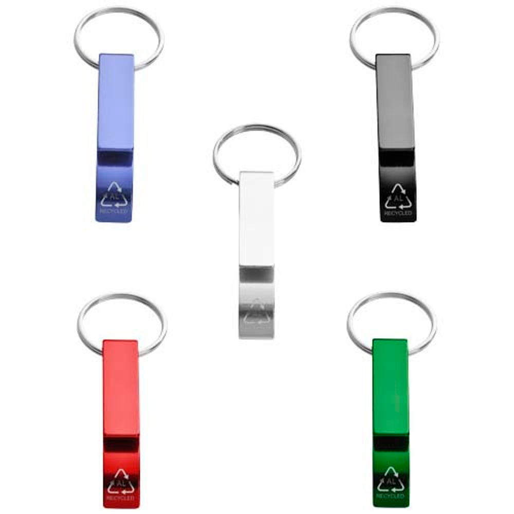 Бутылка Tao из переработанного алюминия, сертифицированного по стандарту RCS, и открывалка для банок с брелоком