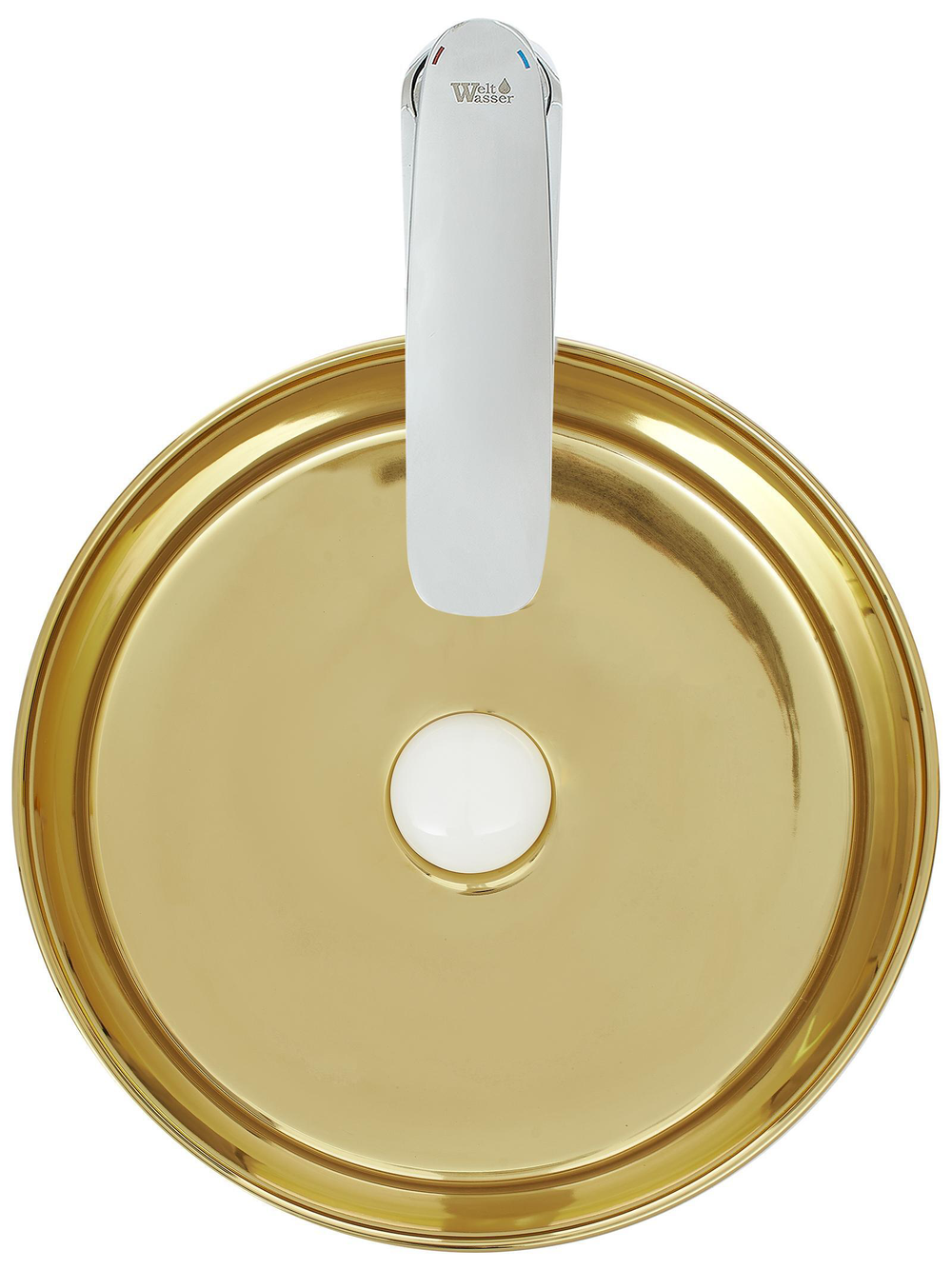 Раковина накладная (золотистая) WeltWasser WW  ELBACH 3134 LSG 355х355х120
