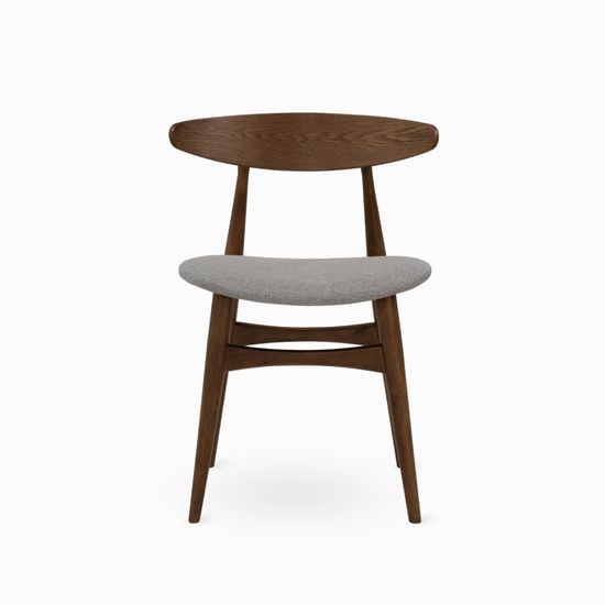 Обеденный стул Tricia темно-коричневый, серая ткань