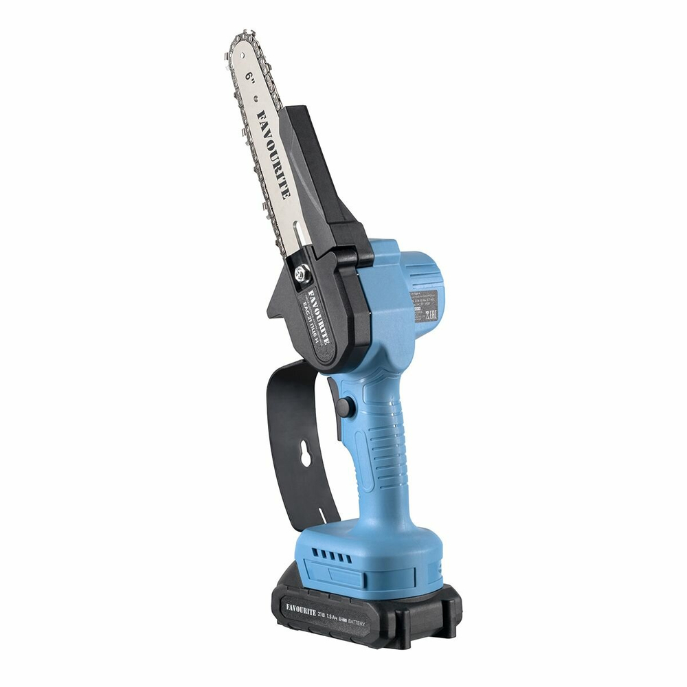 Пила цепная аккумуляторная FAVOURITE ЕАС 21 ПЦ6 Н , 21 В, 1.5 Ач, 5.7 м/с, 37 звеньев