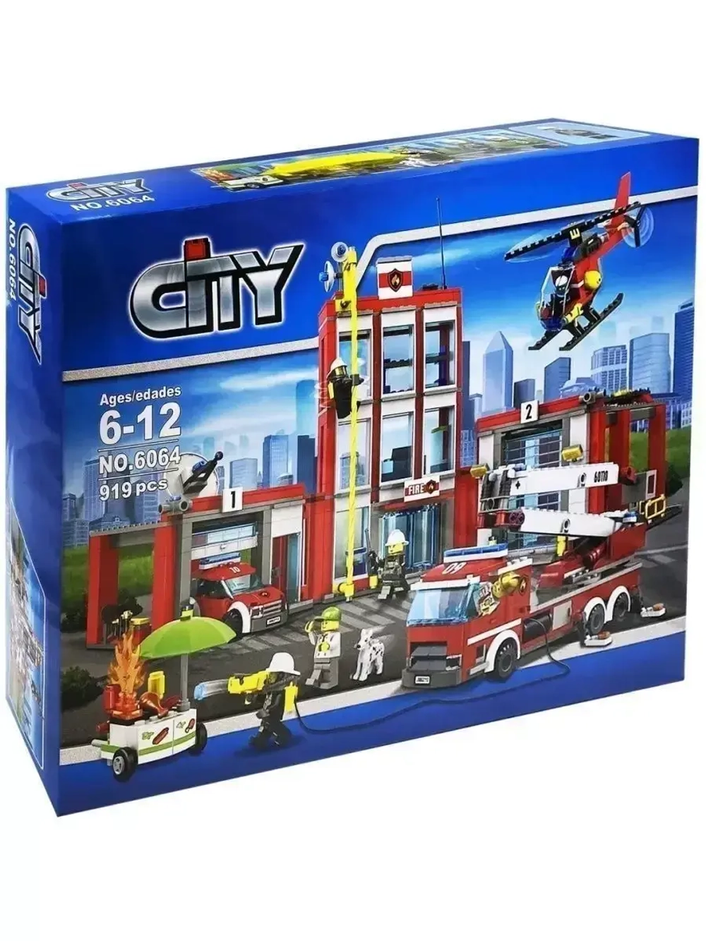 Конструктор Сити Пожарная часть 919 деталей