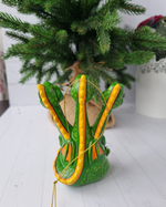 Змей горыныч ёлочная игрушка из фарфора