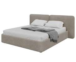 Кровать двуспальная Hub Soft 180 см (бежевый, букле)