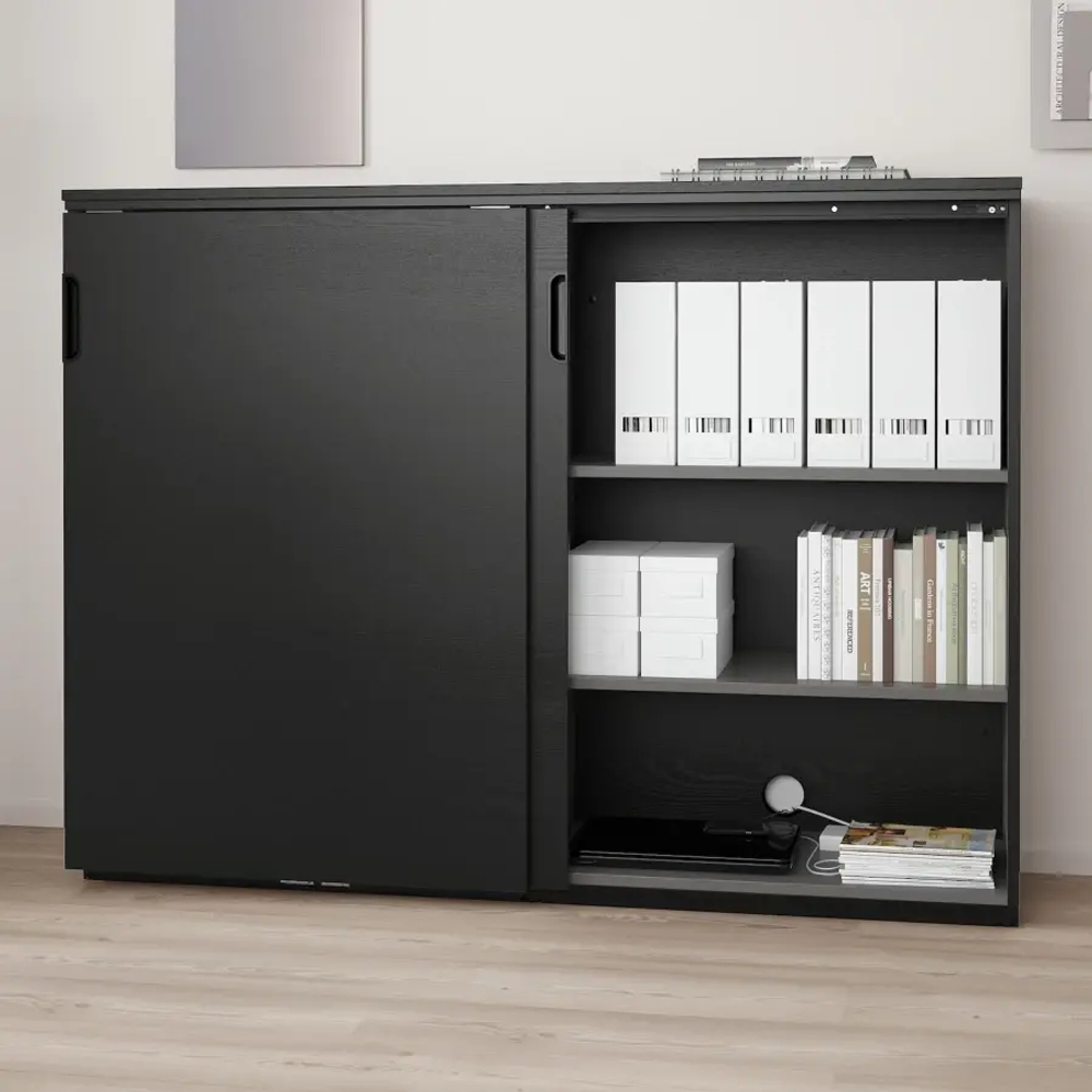 Комбинация с раздвижными дверями - IKEA GALANT/ГАЛАНТ ИКЕА, 120х45х160 см, черный
