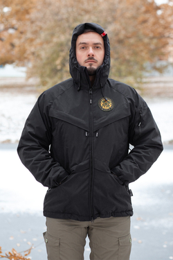 Black windbreaker