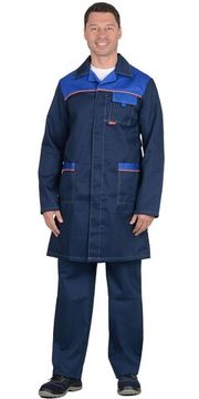 Халат "Сириус-Фаворит" (синий/василек/оранжевый)