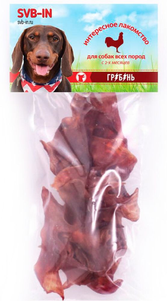 Лакомство для собак SVB-IN "Гребень" (гребешки петушиные) - 40-50 гр