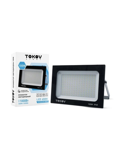 Прожектор светодиодный 100Вт 6700лм 6500К IP65 черн. (TKL) TOKOV ELECTRIC TKL-FL/LED-100-6.5K-IP65