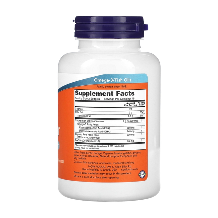 Красный ферментированный рис и Омега-3, Red Omega, Now Foods, 90 капсул 2