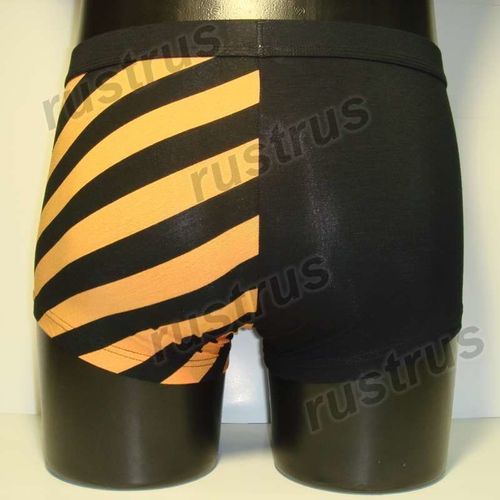 Мужские трусы боксеры черные с оранжевым PLAYBOY PB012