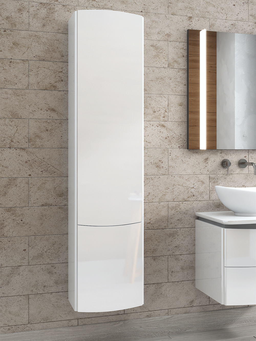 Пенал для ванной Velvex LUNA 35 (1510х350х280 мм) подвесной