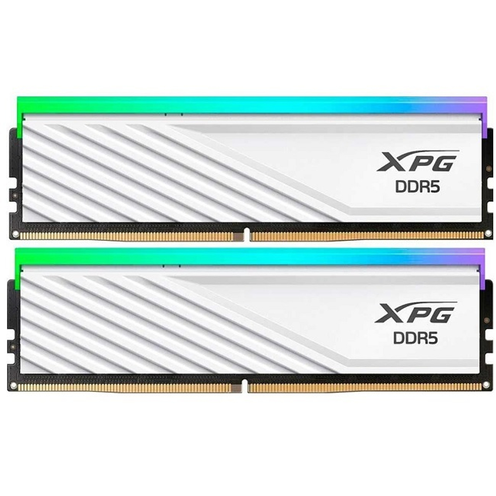 Модуль памяти DIMM DDR5 32Gb,, 2x16GB,, 6400Mhz, ADATA Lancer Blade RGB, White (AX5U6400C3216G-DTLABRWH)