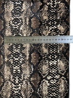 Трикотаж пайетки, принт змея беж/коричневый