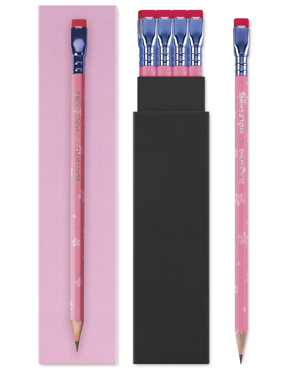 Набор карандашей FIRM Blackwing x Moleskine LE SAKURA (EWBKWSU01F12SET) розовые, 12 шт. в футляре