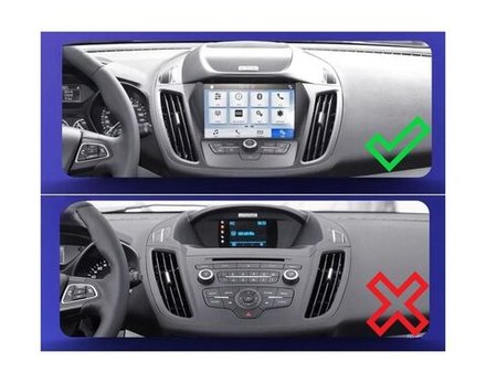 Комплект рамки с разъёмами 9" Ford Kuga 2 2012-2019(с кнопками и козырьком) простые - Car-Smart 8029F1A