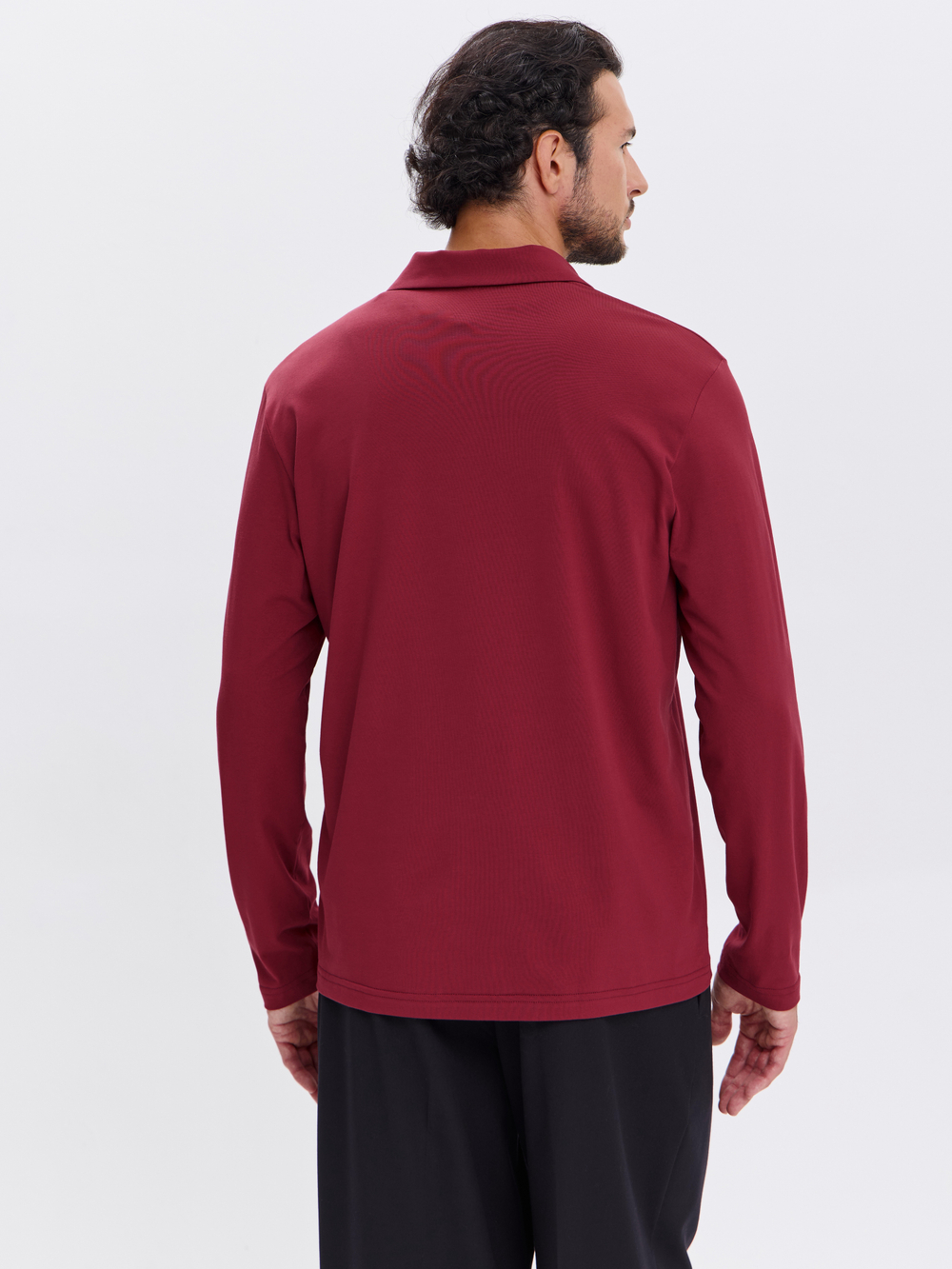 Повседневный базовый лонгслив поло