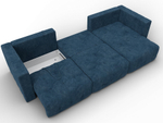Диван угловой Лига-052 НПБ Лонг угол универсальный, BRUT 11 ВЕЛЮР синий