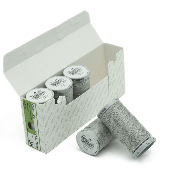 Нитки суперкрепкие Gutermann Extra Strong M782 №40 (100 метров), 5 кат. | 038 св.серый