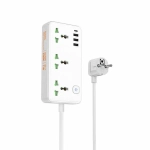 Фильтр сетевой HOCO AC7, 250V/10A 3 розетки, 17W 3.4A Type-C+3xUSB, 1.5m White