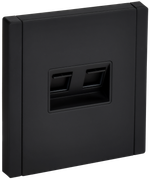 FORTE&PIANO Розетка компьютерная двойная RJ45 кат.6 FP134M металл черный IEK