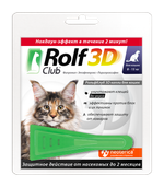 Rolf Club 3D капли инсектоакарицидные для кошек