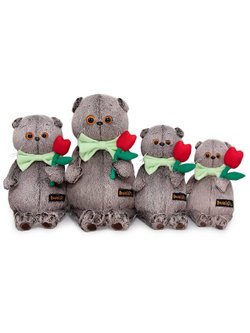 Мягкая игрушка Басик с тюльпаном 22 см