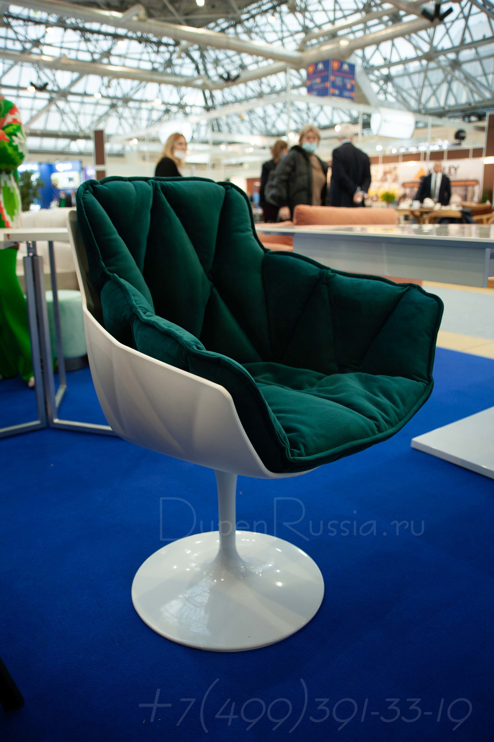 Дизайнерское кресло DC1571D(V2) белый/бирюзовый