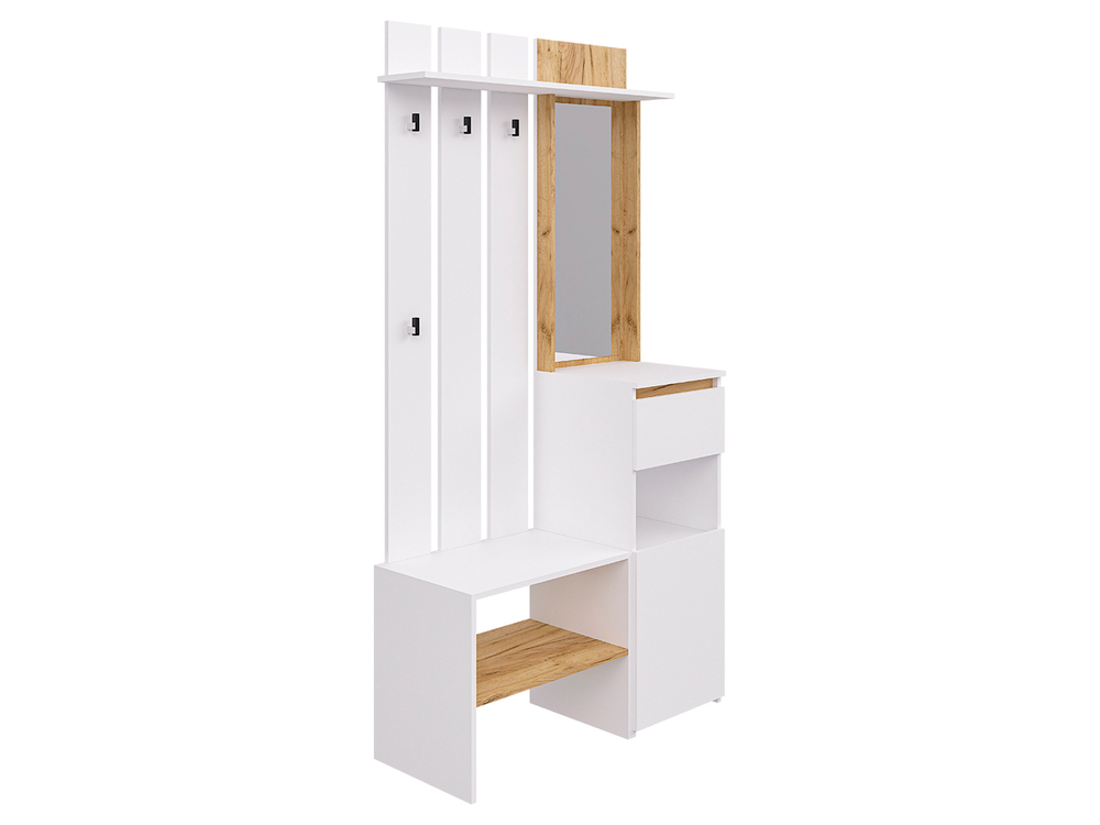 Прихожая ПР-17 белый/крафт золотой