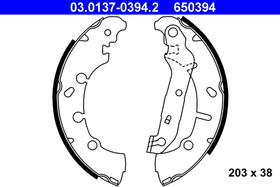ATE - 03013703942-ATE - Brake Shoe Set