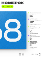 Номер на дверь 668, табличка на дверь для офиса, квартиры, кабинета, аудитории, склада, голубая 120х70 мм, Айдентика Технолоджи