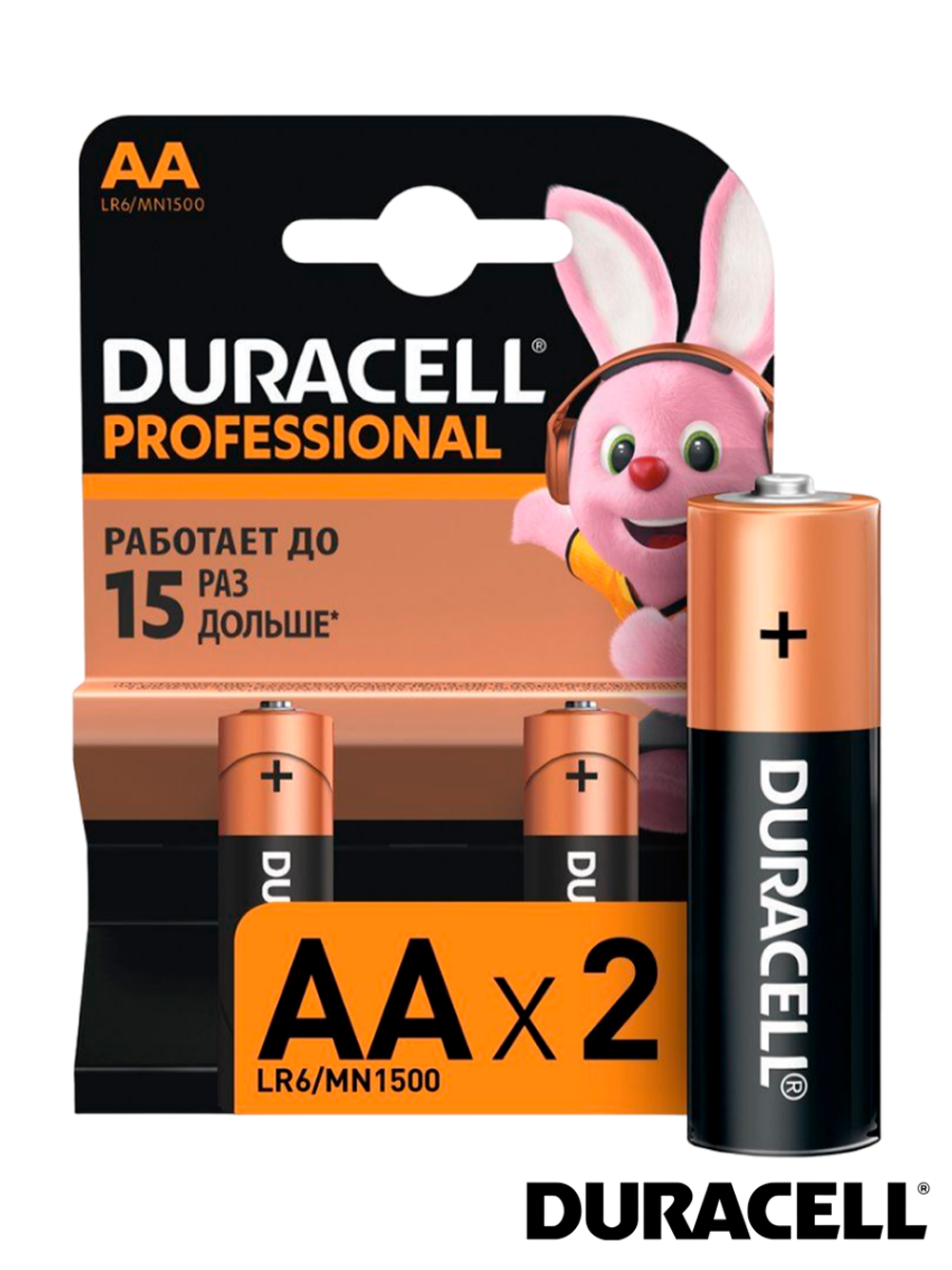Батарейка Duracell Basic AA / LR6 1.5V, в упаковке 2 шт. (LR6/MN1500)