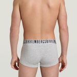 Мужские трусы хипсы набор 3 в 1 серые с белой резинкой Bikkembergs BKK1UTR01TR0033