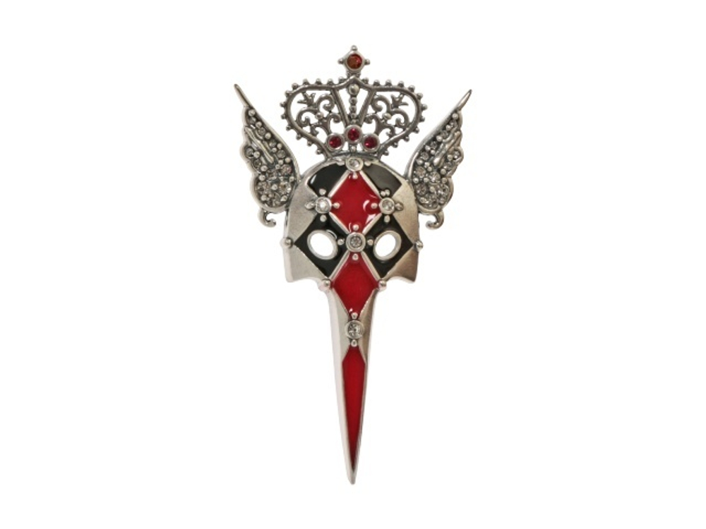 "Бригелла" брошь в серебряном покрытии  из коллекции "Маски" от Jenavi с замком булавка