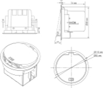 Лючок в пол 3 мод. (1, 5 мод. 45х45 мм.),  пластик