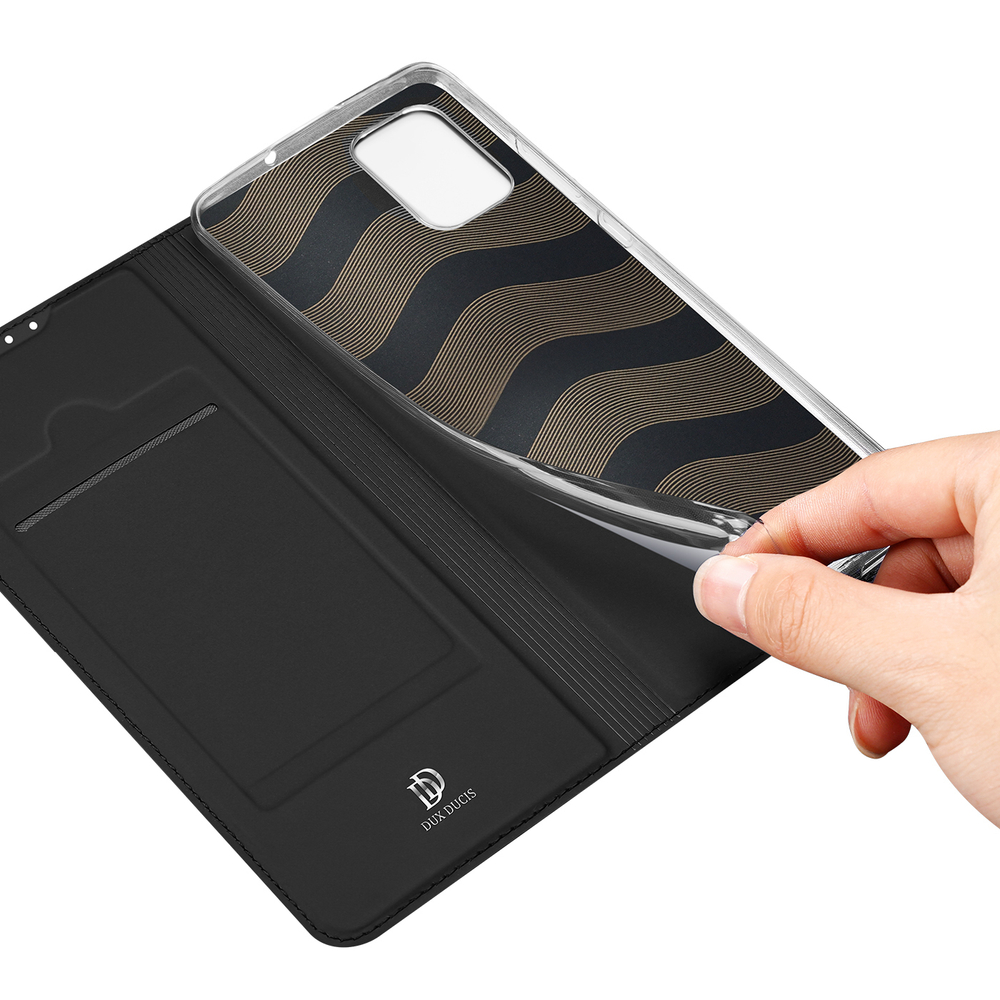Чехол книжка из PU кожи черного цвета от Dux Ducis для Samsung Galaxy A71, серия Skin Pro Series