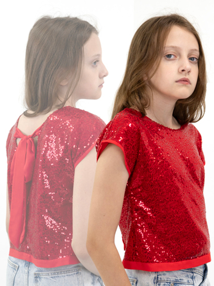 Блузка топ с пайетками для девочки