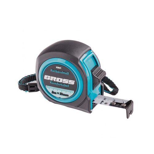 Рулетка Gross Komfortabel, с фиксатором, обрезиненная, 5 м x 19 мм