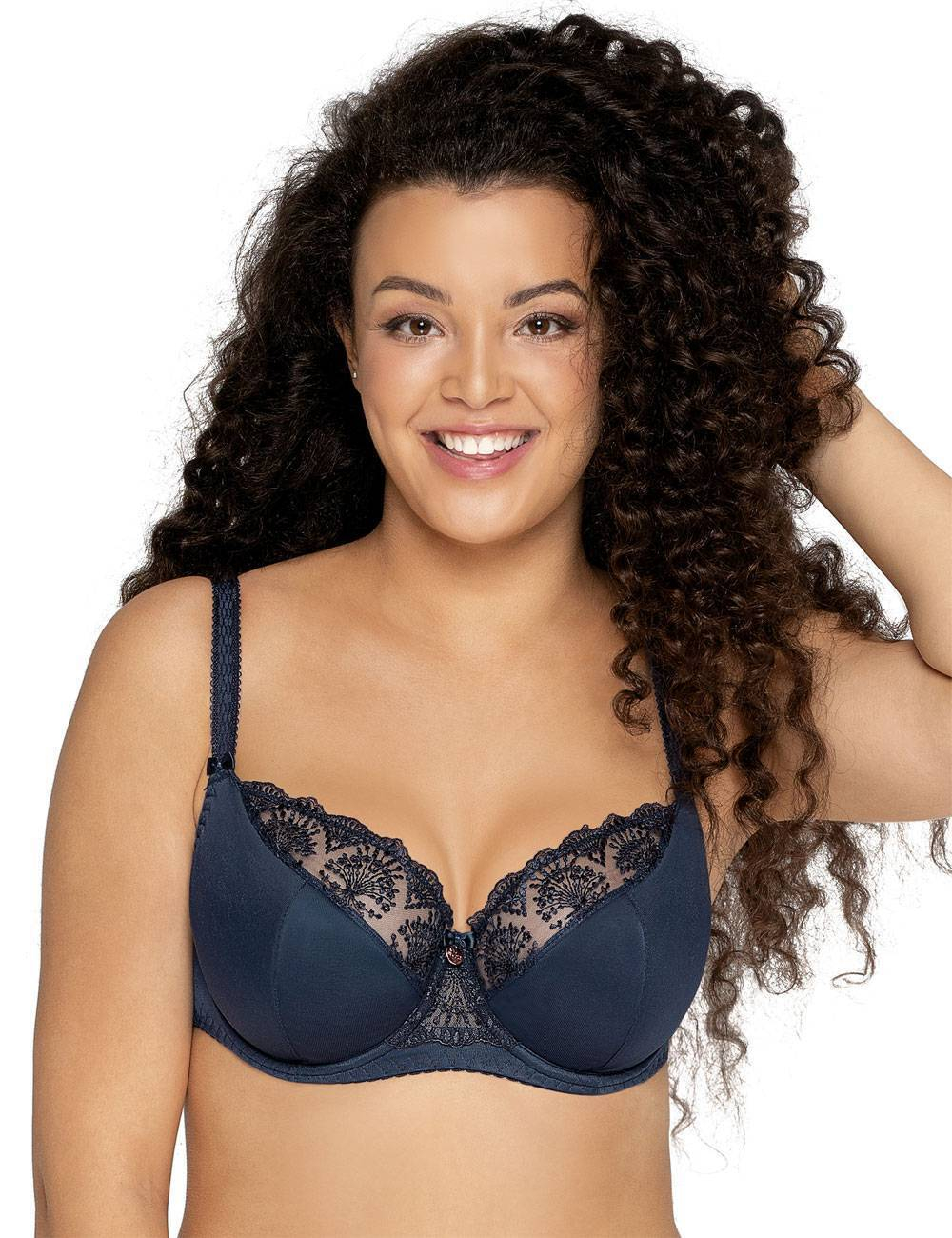 Темно-синий бюстгальтер Freesia с чашками +size на тонком поролоне (Размер: 90I) (Цвет: темно-синий)