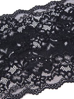 03-208 Кружево эластичное 22 см, черный 170