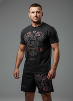 Шорты двойные тренировочные LEGENDA Герб черные