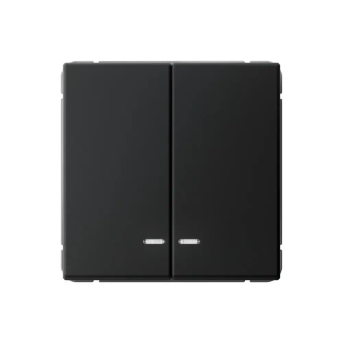 ARTGALLERY 2-клавишный ВЫКЛЮЧАТЕЛЬ с подсветкой, сх.5а, 10АХ, механизм, быстрозажим. клем., КАРБОН