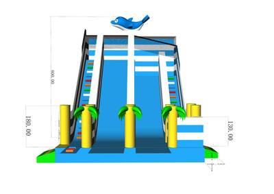 Надувной батут-горка «Волна - 2» 10*6,5*8 м. с 2-мя горками разных уровней