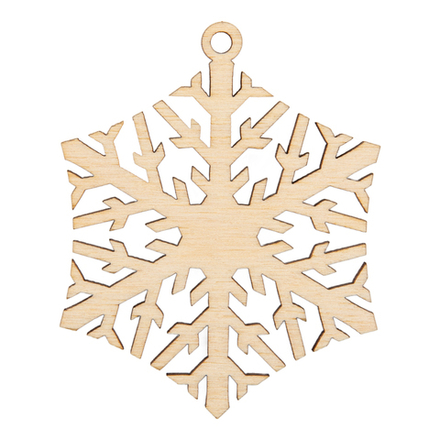Заготовка деревянная Подвеска 7см "Снежинка"